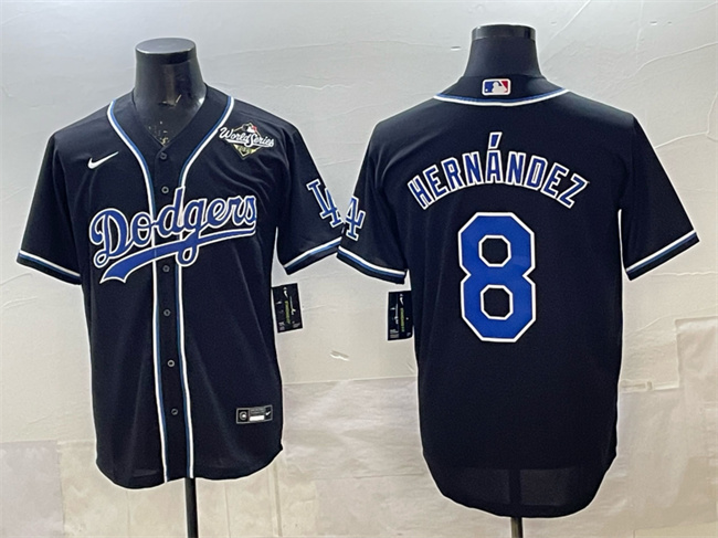 Men's Los Angeles Dodgers #8 Enrique Hernández Black Fashion 2025 World Series Cool Base Stitched Baseball Jersey Men's Los Angeles Dodgers #8 Enrique Hernández Black Fashion 2025 World Series Cool Base Stitched Baseball Jersey